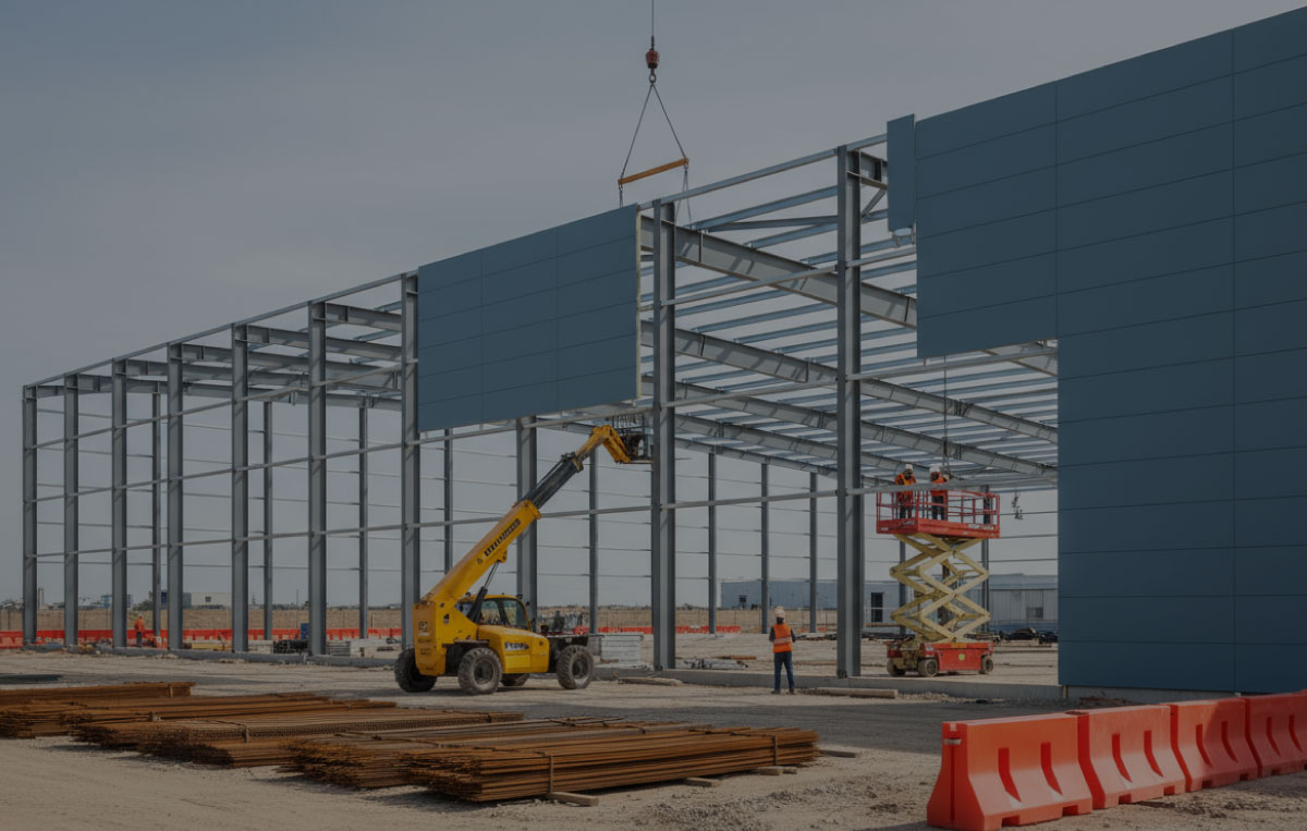 Mixed-use city plaza with retail at ground level and residential above at blue hour