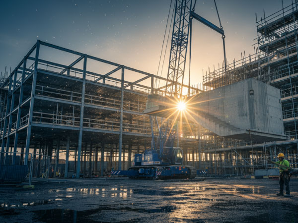 Anonymised construction project showcasing office and mixed use refurbishment in a live estate