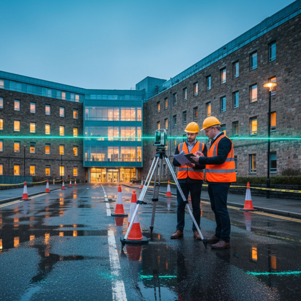 Preconstruction and design management with surveys and risk control